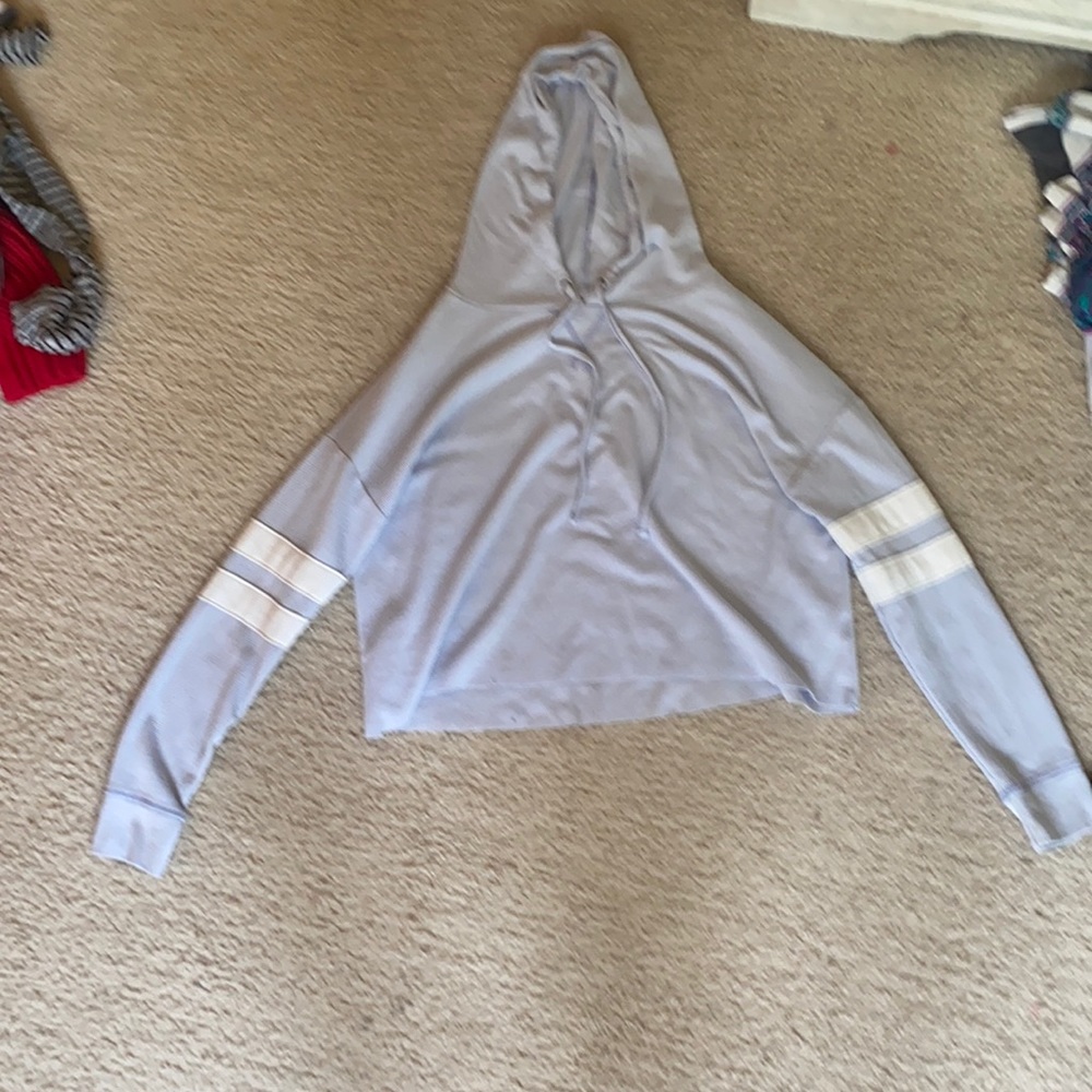periwinkle cropped long sleeve hoodie